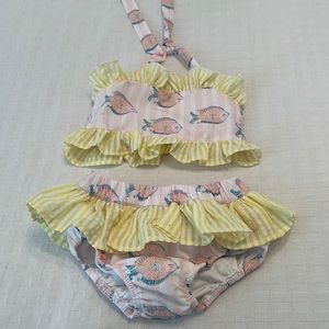 Little Girls Smocked Swimsuit